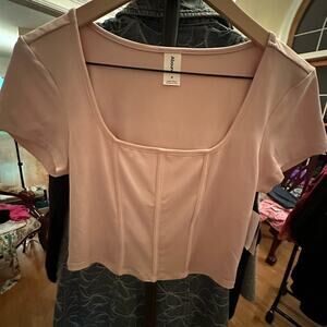 Blush Pink Square Neck Blouse